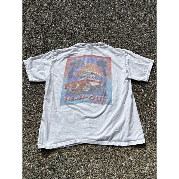 Y2K vintage In N Out Burger California Hanes beefy Large casual shirt 20x26 - Picture 1 of 4